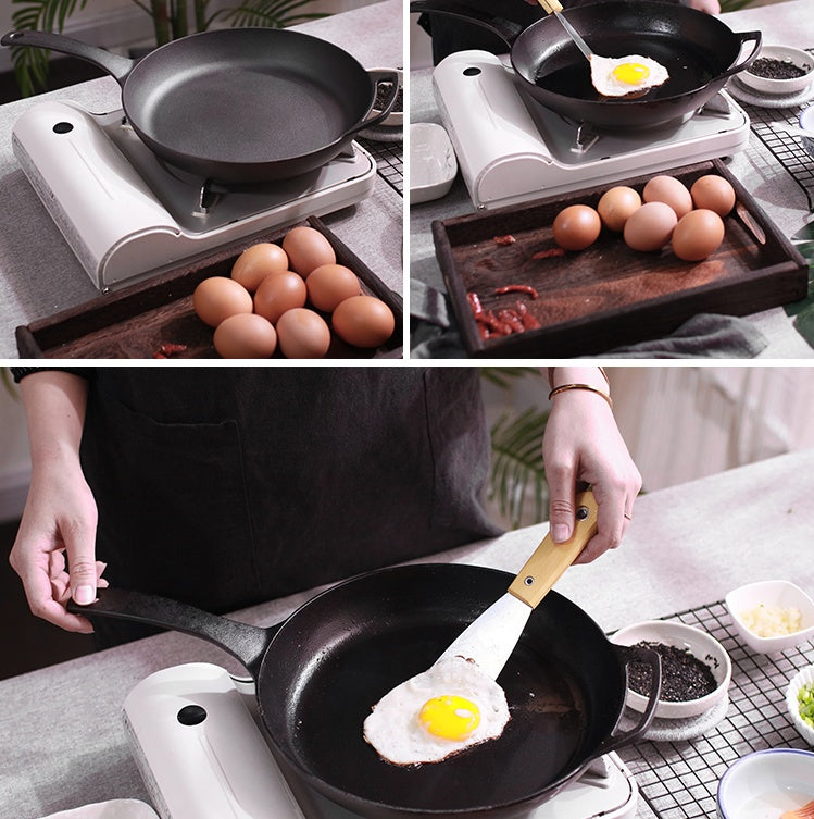 ✅ Thick Cast Iron Skillet – Heavy-Duty Non-Stick Frying Pan