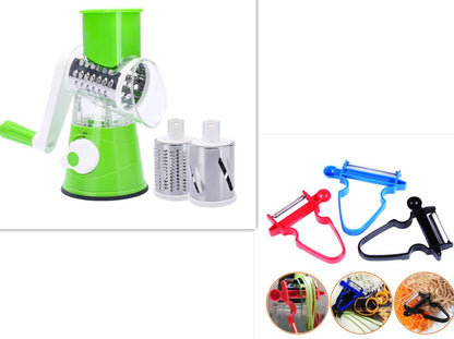 ✅ Manual Vegetable Slicer & Chopper – Multi-Blade Kitchen Cutting Tool