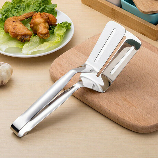 ✅ Stainless-Steel Food Clamp Tongs – Bread, Meat & BBQ Cooking Tool