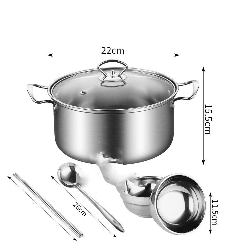✅ 6-Piece Stainless-Steel Cookware Set – Durable Pots for Home Cooking