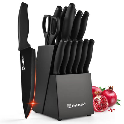 Culinariq 15-piece kitchen knife set, with built-in knife sharpener