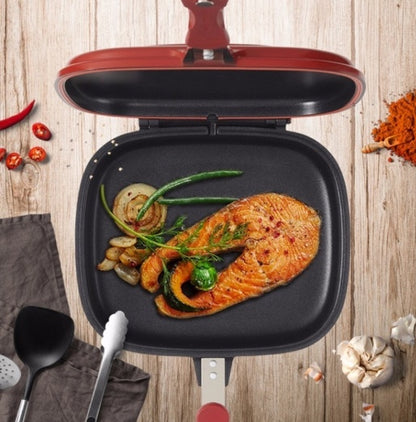 ✅ Double-Sided Flip Frying Pan – Non-Stick Pressure Grill Pan