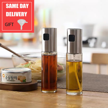 ✅ Glass Oil & Vinegar Spray Bottle – Refillable Cooking Mist Sprayer