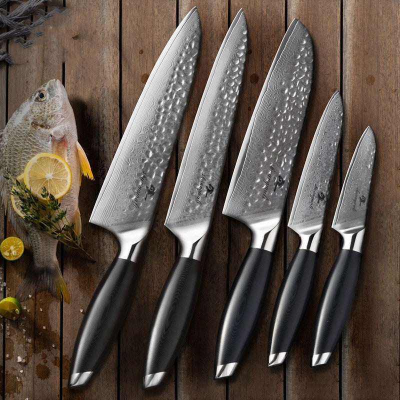 ✅ 5-Piece Stainless-Steel Kitchen Knife Set – Professional Chef Blades