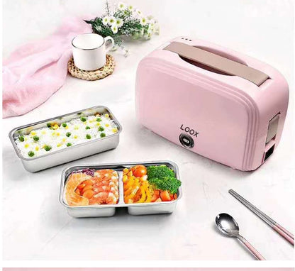 ✅ Double-Layer Electric Heating Lunch Box – Portable Food Warmer for Work & Travel