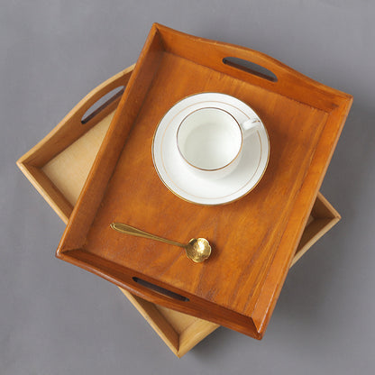 ✅ Retro Wooden Serving Tray – Rectangular Tea & Cutlery Organizer