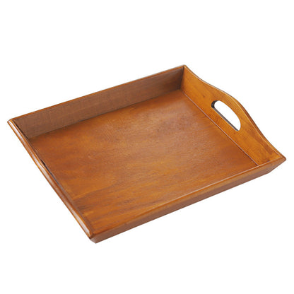 ✅ Retro Wooden Serving Tray – Rectangular Tea & Cutlery Organizer