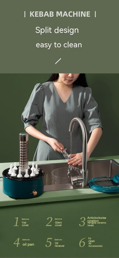 ✅ Automatic Smokeless Skewer Grill – Multi-Function Rotating BBQ Machine