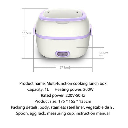 ✅ Electric Cooking Lunch Box – Multi-Function Food Steamer & Heater