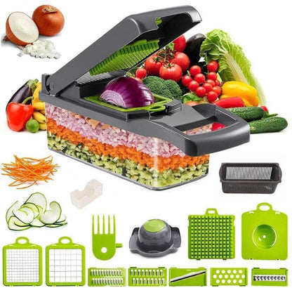 ✅ 15-in-1 Vegetable Chopper & Slicer – Multi-Blade Food Prep Tool