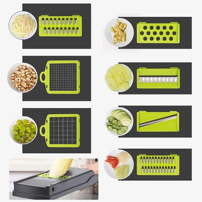 ✅ 15-in-1 Vegetable Chopper & Slicer – Multi-Blade Food Prep Tool