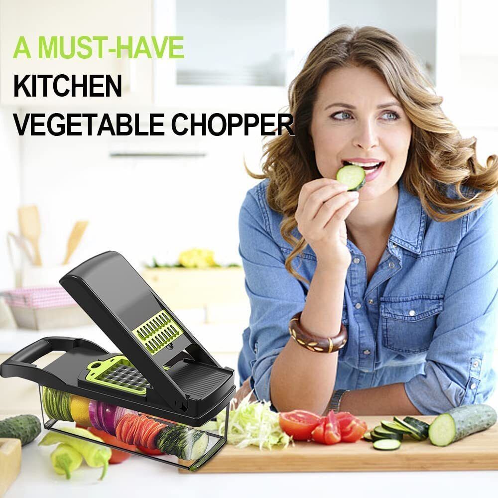 ✅ 15-in-1 Vegetable Chopper & Slicer – Multi-Blade Food Prep Tool