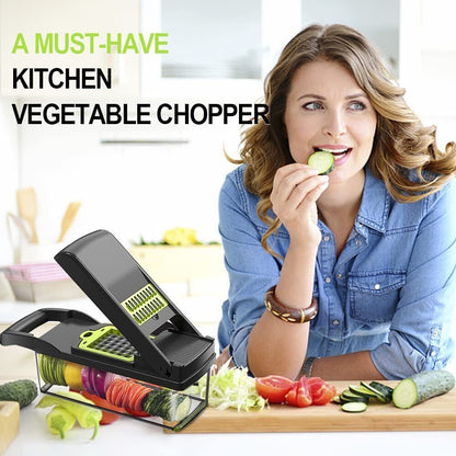 ✅ 15-in-1 Vegetable Chopper & Slicer – Multi-Blade Food Prep Tool