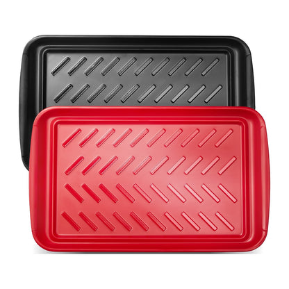 ✅ 2-Pack Plastic Serving Trays – Large 17” Anti-Slip Food Trays