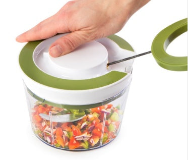 ✅ Manual Veggie Chopper – Pull-Cord Vegetable Dicer & Slicer