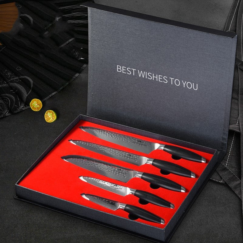 ✅ 5-Piece Stainless-Steel Kitchen Knife Set – Professional Chef Blades