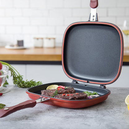 ✅ Double-Sided Flip Frying Pan – Non-Stick Pressure Grill Pan
