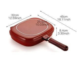 ✅ Double-Sided Flip Frying Pan – Non-Stick Pressure Grill Pan