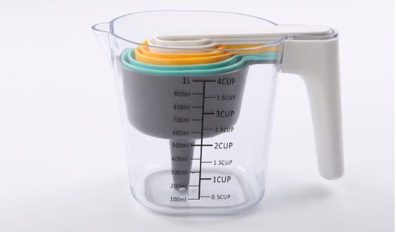 ✅ 9-Piece Baking Measuring Set – Cups, Spoons, Funnel & Scraper (ABS+AS Plastic)