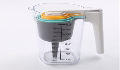✅ 9-Piece Baking Measuring Set – Cups, Spoons, Funnel & Scraper (ABS+AS Plastic)