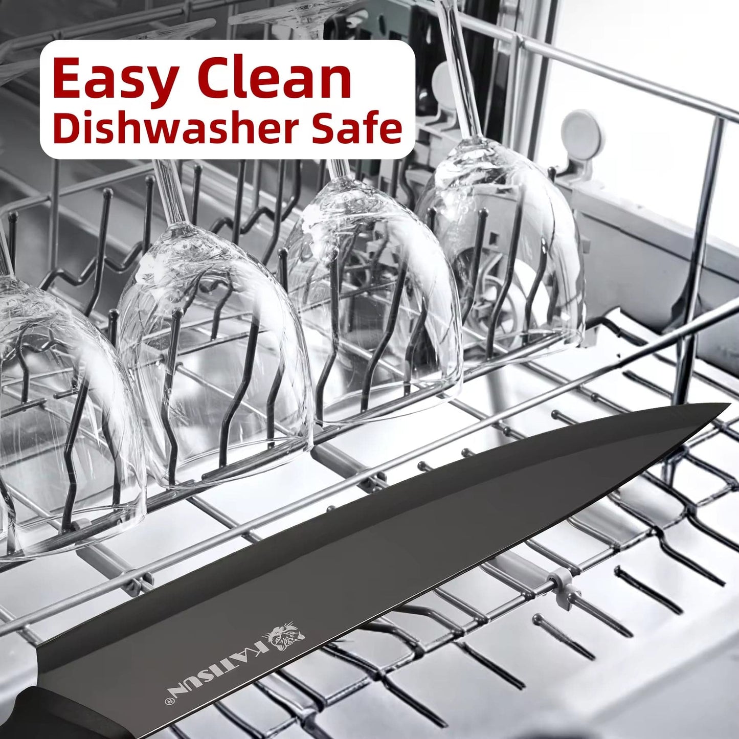 Culinariq 15-piece kitchen knife set, with built-in sharpener easy to clean