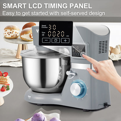 Culinariq Stand mixer - 5.8 QT stainless steel electric food mixer smart LCD timing panel