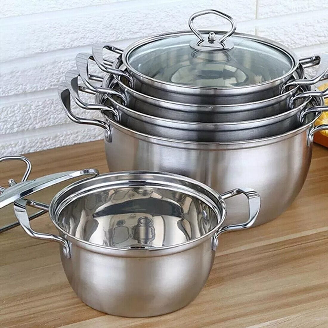 Culinariq cooking pots Silver Stainless Steel Cookware Set – Induction Ready, Non-Stick Pots & Pans