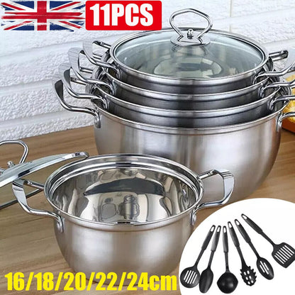 Culinariq cooking pots Silver Stainless Steel Cookware Set – Induction Ready, Non-Stick Pots & Pans