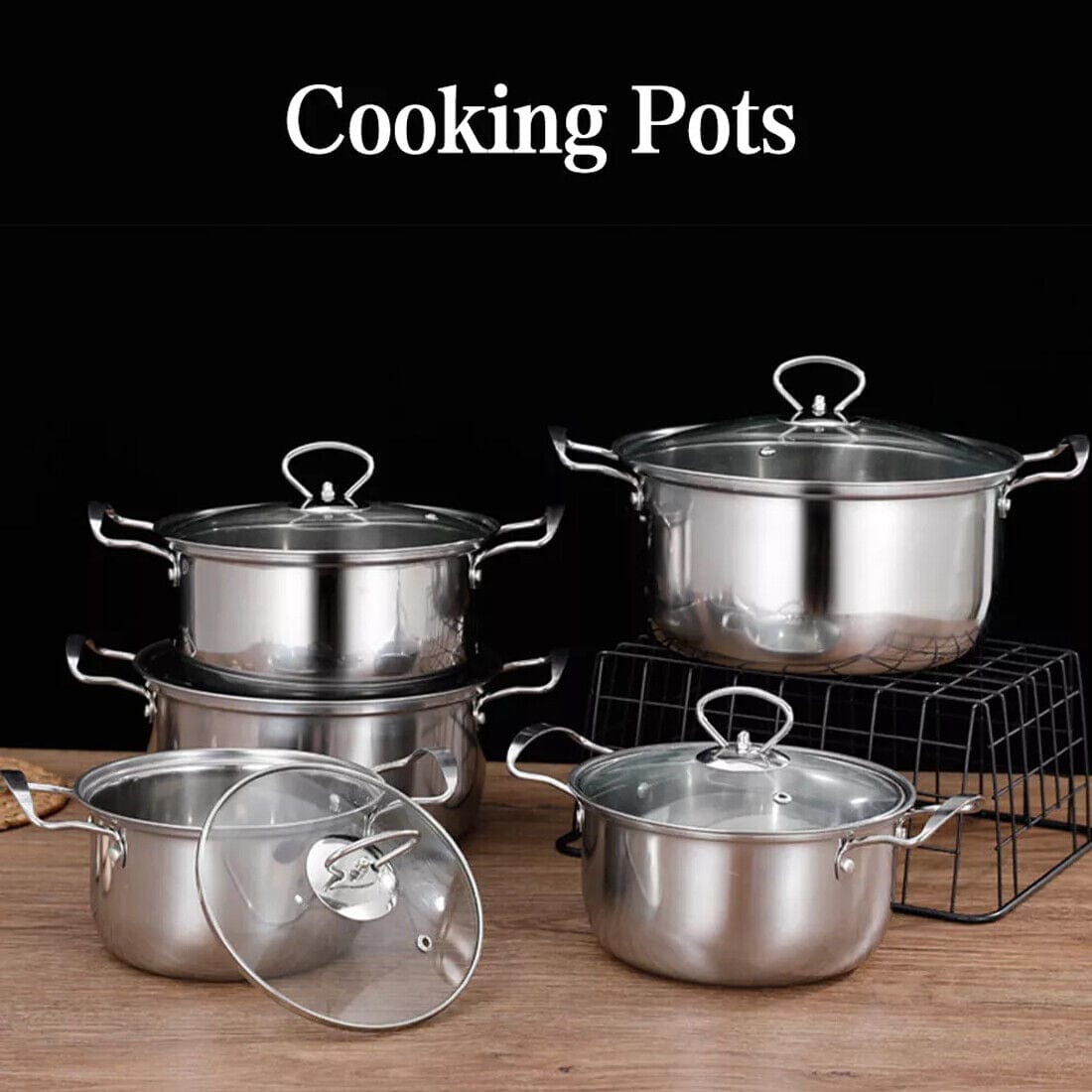 Culinariq cooking pots Silver Stainless Steel Cookware Set – Induction Ready, Non-Stick Pots & Pans