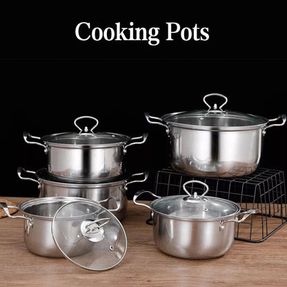 Culinariq cooking pots Silver Stainless Steel Cookware Set – Induction Ready, Non-Stick Pots & Pans