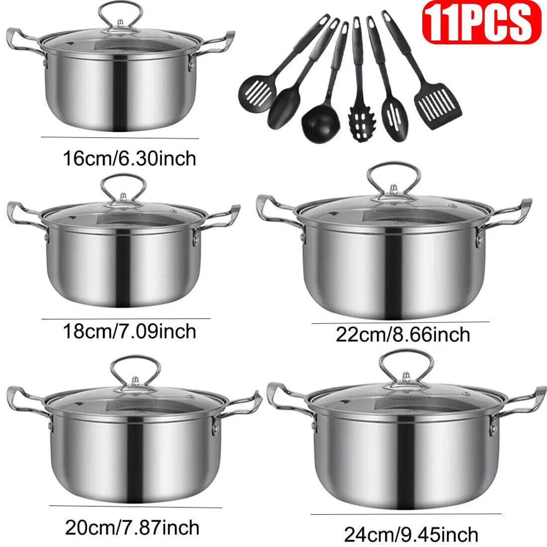 Culinariq cooking pots Silver Stainless Steel Cookware Set – Induction Ready, Non-Stick Pots & Pans