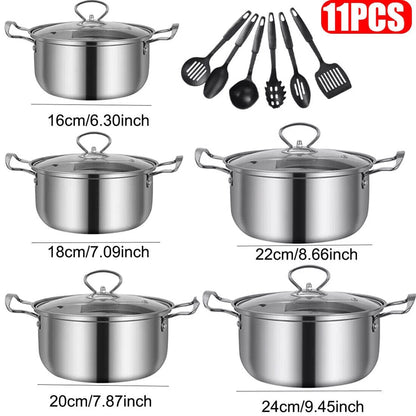 Culinariq cooking pots Silver Stainless Steel Cookware Set – Induction Ready, Non-Stick Pots & Pans