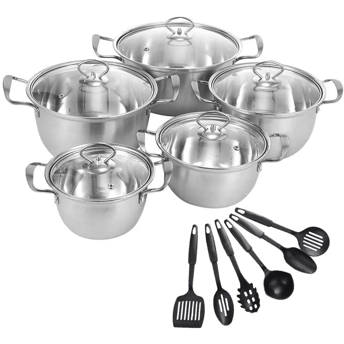 Culinariq cooking pots Silver Stainless Steel Cookware Set – Induction Ready, Non-Stick Pots & Pans