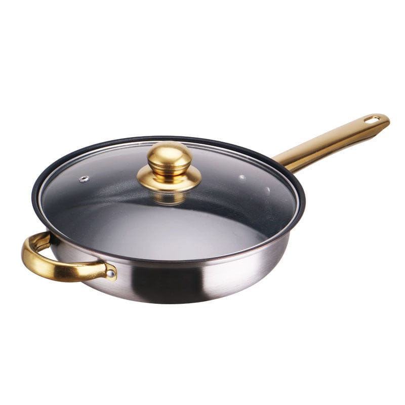 Culinariq Cookware Stainless-Steel Cookware Set with Gold Handles – Non-Stick Pot & Pan Set