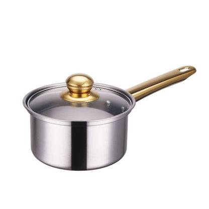Culinariq Cookware Stainless-Steel Cookware Set with Gold Handles – Non-Stick Pot & Pan Set