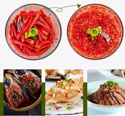 Culinariq Food chopper 3baldes Manual Veggie Chopper – Pull-Cord Vegetable Dicer & Slicer