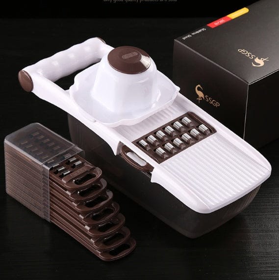 Culinariq Food chopper Brown Multi-Function Manual Food Chopper – Stainless-Steel Blade Vegetable Cutter