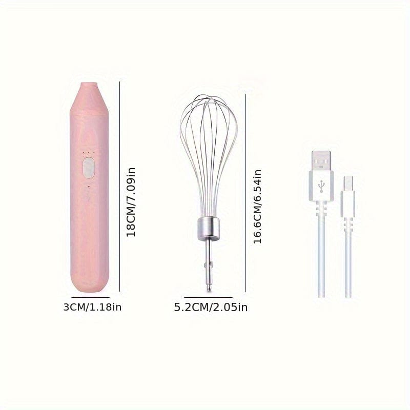 Culinariq Food mixer Pink Hand-held Electric Baking Whisk Small Straight Handle Whisk