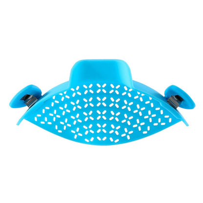 Culinariq Food strainer Blue Silicone Pot Side Strainer – Clip-On Drain Spout for Pots & Pans