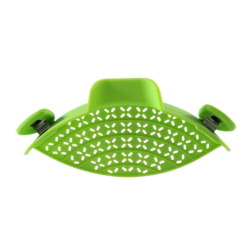 Culinariq Food strainer Green Silicone Pot Side Strainer – Clip-On Drain Spout for Pots & Pans