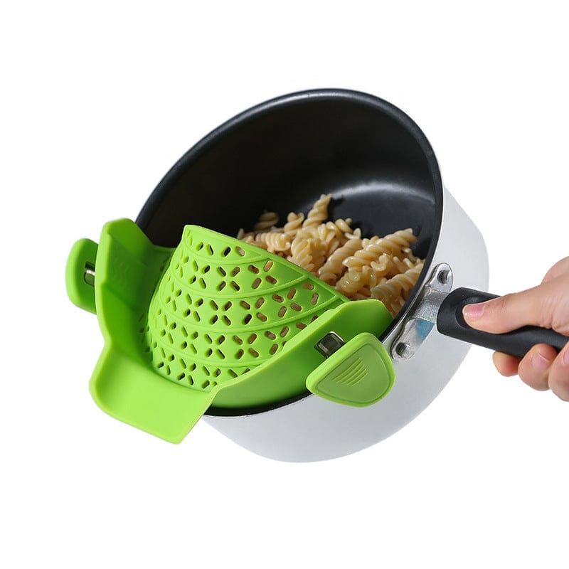 Culinariq Food strainer Silicone Pot Side Strainer – Clip-On Drain Spout for Pots & Pans