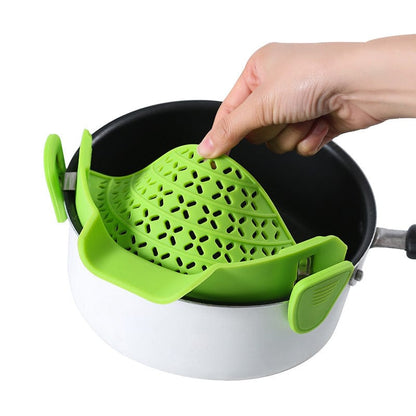 Culinariq Food strainer Silicone Pot Side Strainer – Clip-On Drain Spout for Pots & Pans