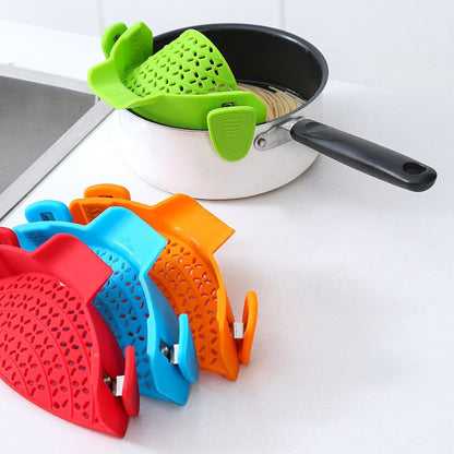 Culinariq Food strainer Silicone Pot Side Strainer – Clip-On Drain Spout for Pots & Pans