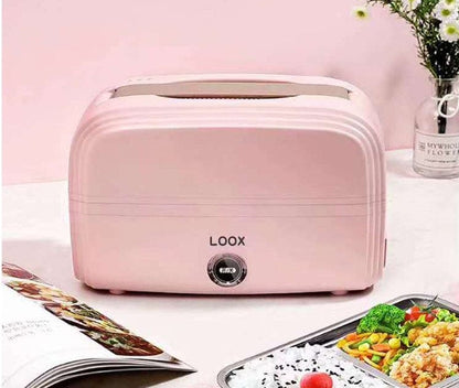 Culinariq Food warmer Pink Double-Layer Electric Heating Lunch Box – Portable Electric Food Warmer for Work, School & Travel