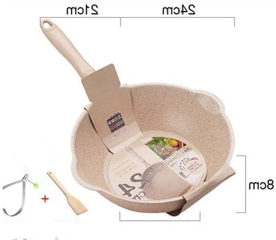 Culinariq Frying pan Yu Yubai / 20cm / No cover Small Deep Frying Pan – Non-Stick Mini Wok for Home Cooking