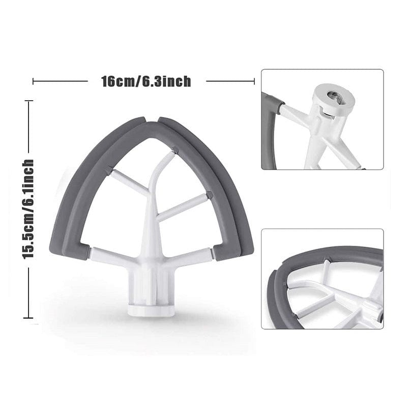 Culinariq Kitchen appliances Grey Silicone Mixing Paddle Attachment – Kitchen Mixer Beater for Stand Mixers