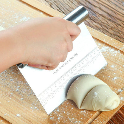Culinariq Kitchen tools scraper Silver Stainless-Steel Dough Scraper – Pastry Cutter with Measurement Scale