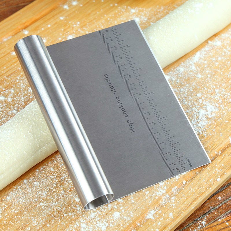 Culinariq Kitchen tools scraper Silver Stainless-Steel Dough Scraper – Pastry Cutter with Measurement Scale