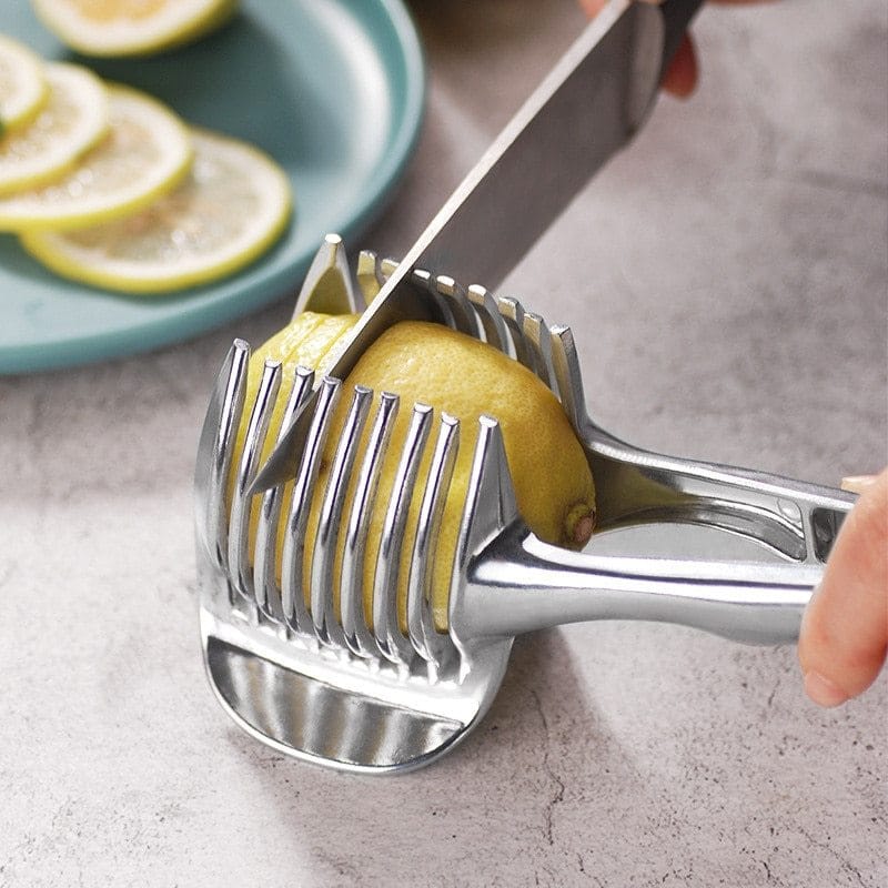 Culinariq Kitchen Utensils Silver Lemon Slicer & Cutter – Easy Citrus Cutting Kitchen Tool