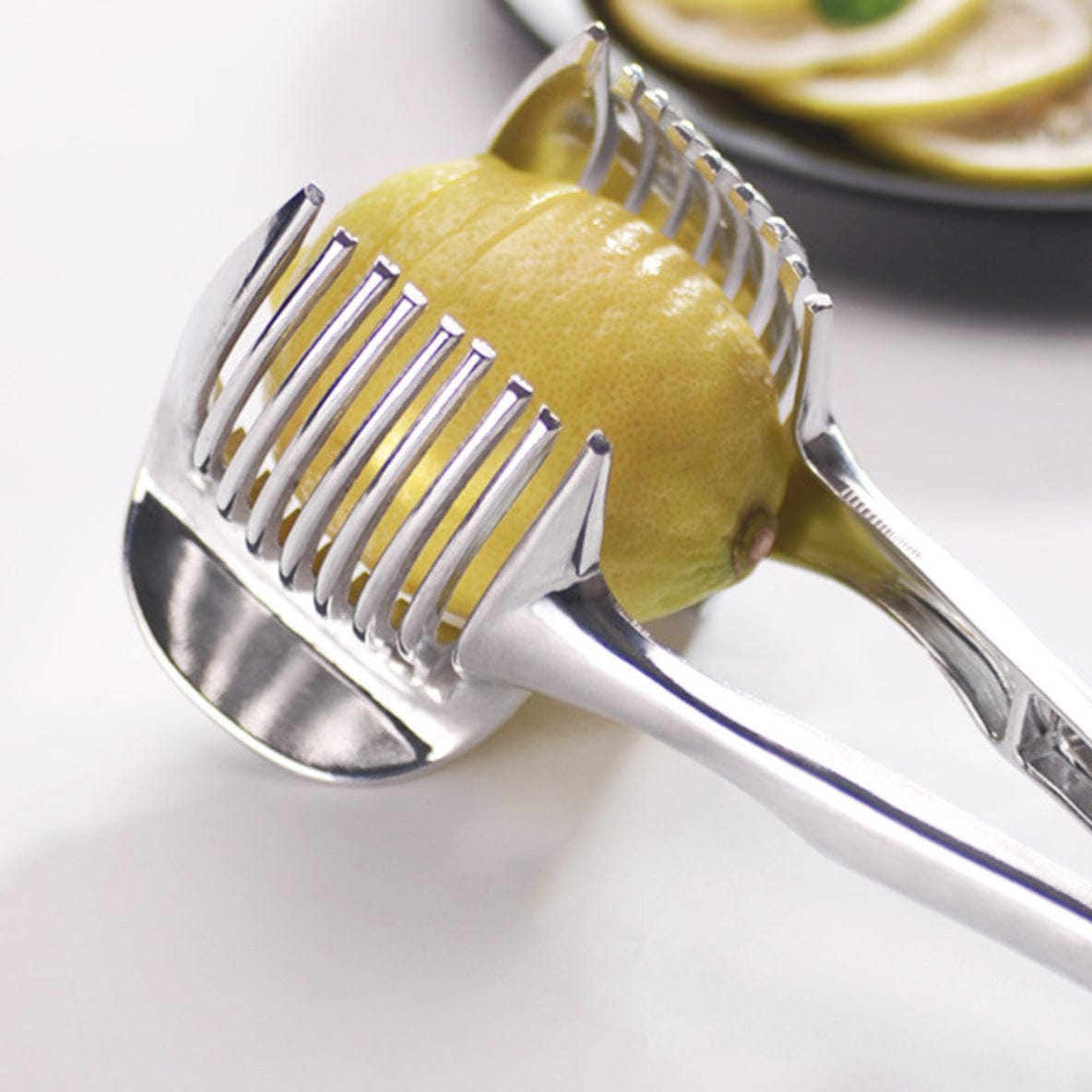 Culinariq Kitchen Utensils Silver Lemon Slicer & Cutter – Easy Citrus Cutting Kitchen Tool